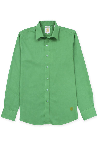 Slim corte linen blend cool camisas verde electrico