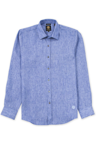 Slim corte italian linen dobby formal wear camisas azul