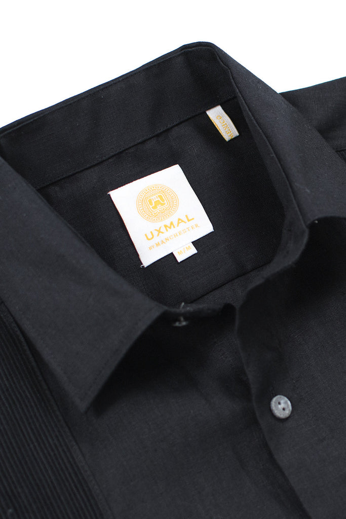Regular corte linen guayabera fresh camisass negro