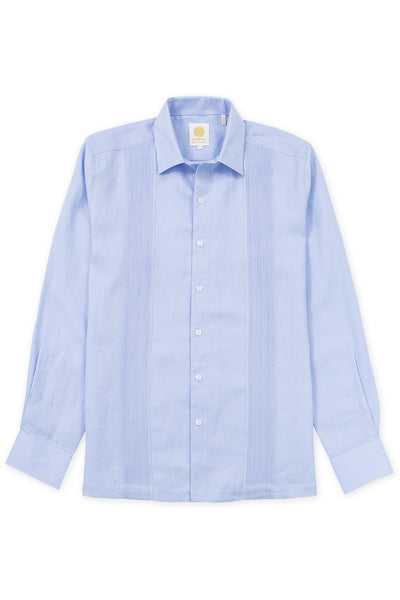 Regular corte linen guayabera fresh camisas azul