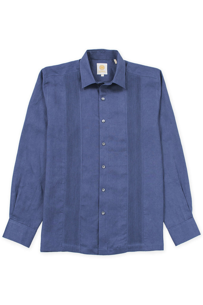 Regular corte linen guayabera fresh camisas ink azul