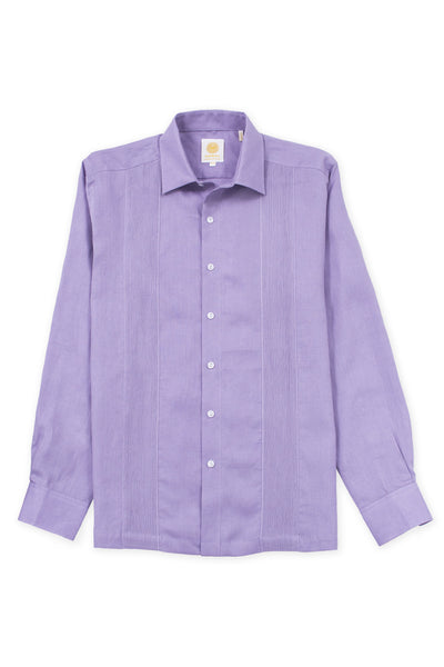 Regular corte linen guayabera fresh camisas lila