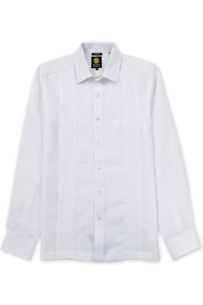 Slim corte italian linen guayabera relaxed camisas blanco