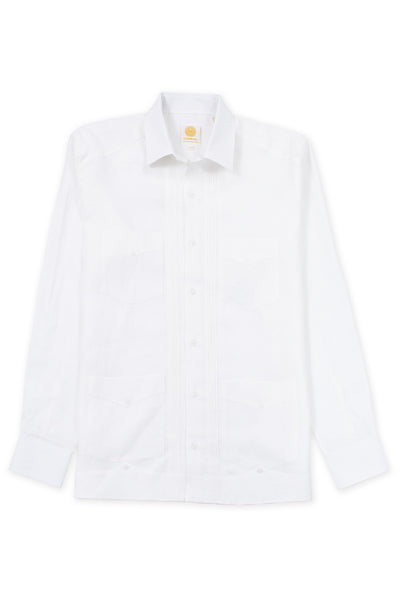 Regular corte 4 pocket linen guayabera camisas blanco