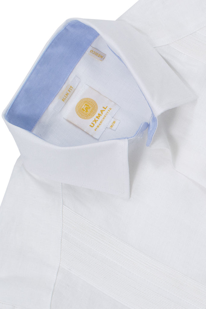 Slim corte 4 pocket traditional linen guayabera camisass blanco