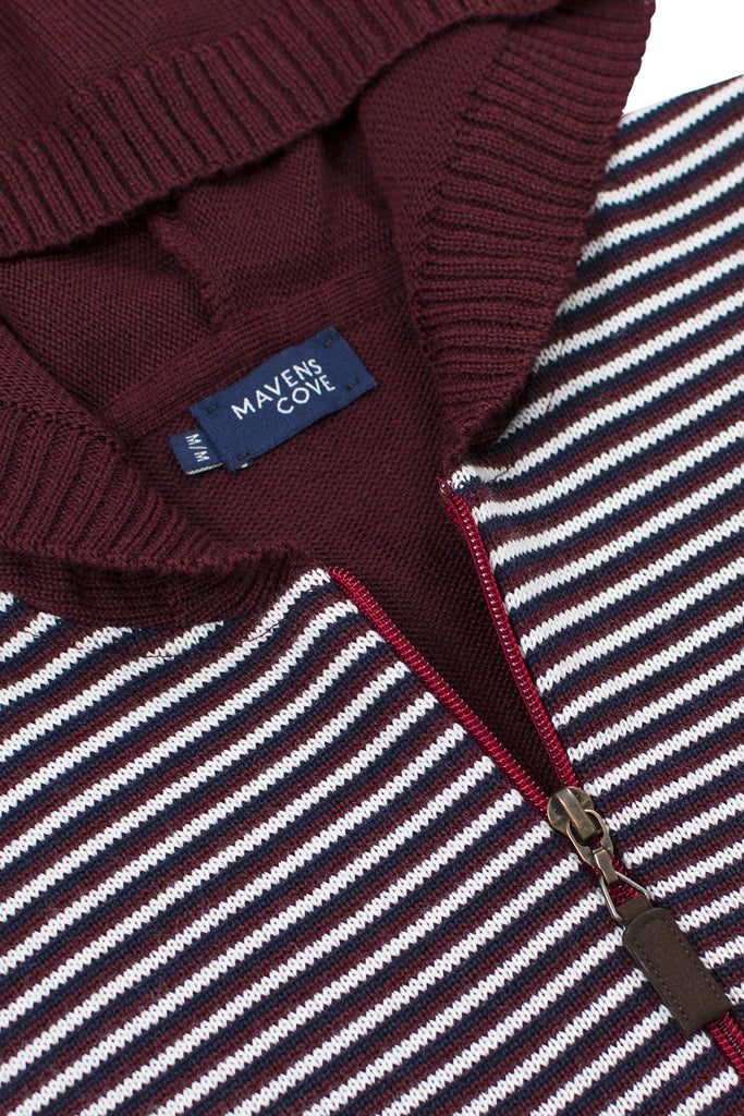 Zip up lightweight hoodies merino wool blend vino